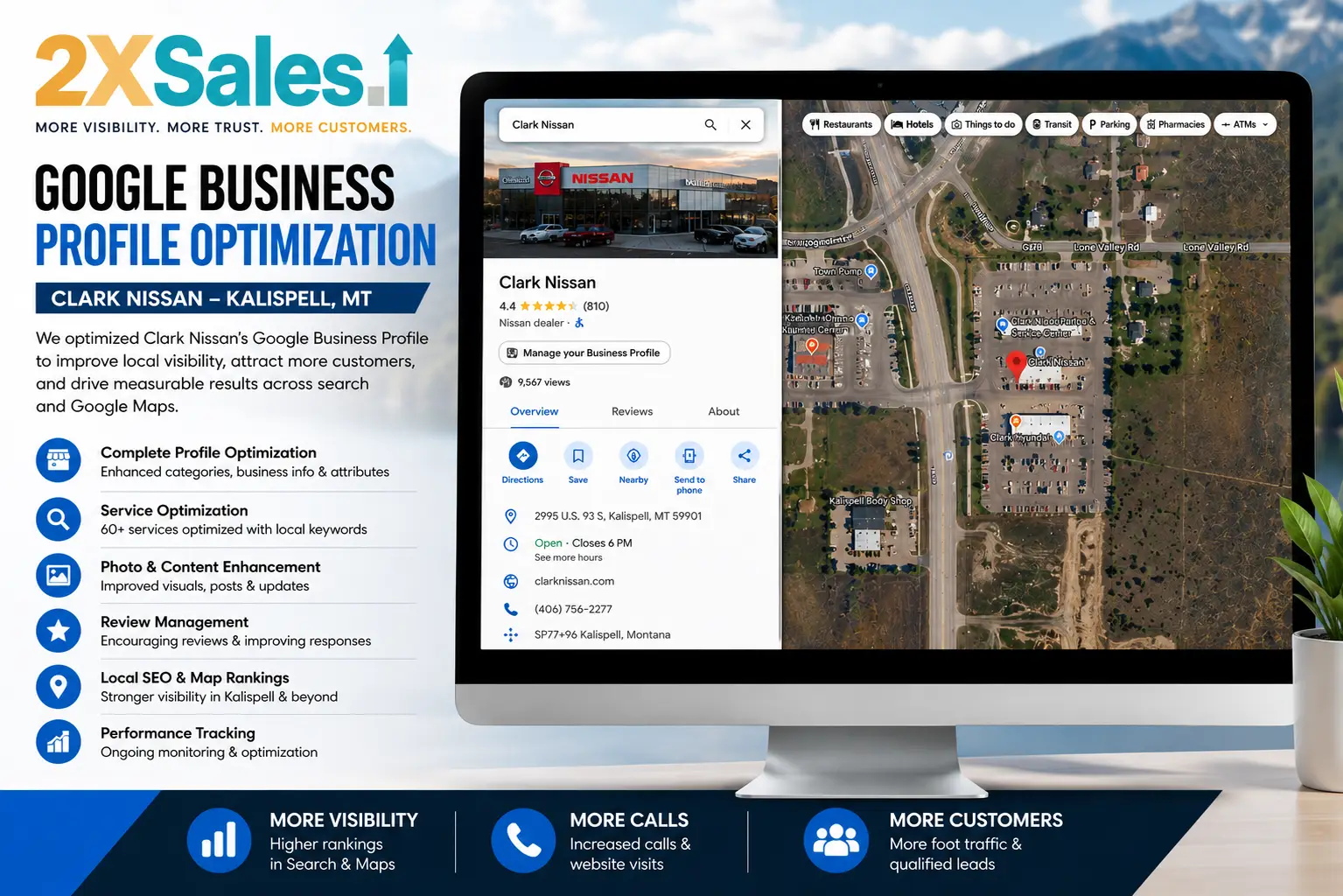 GMB profile optimization Clark Nissan - 2X Sales GMB profile optimization Clark Nissan